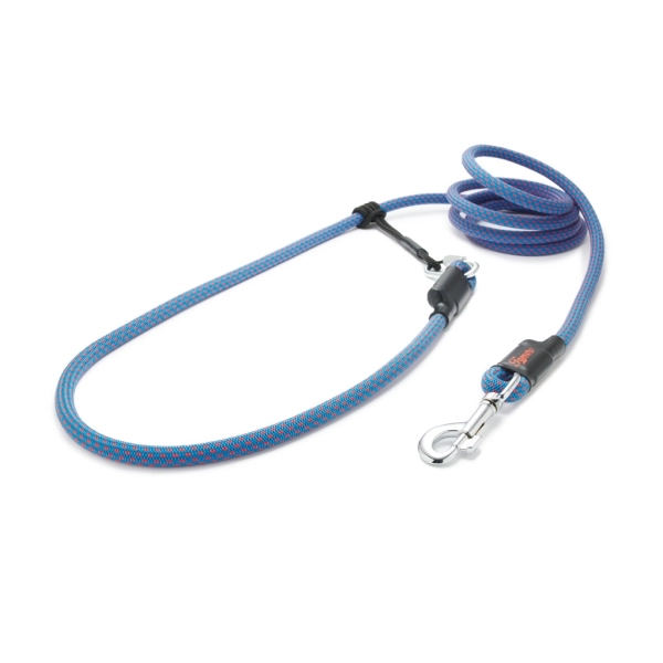 EASYLONG Hundeleine - L - 3m - blau mit roten Flecken